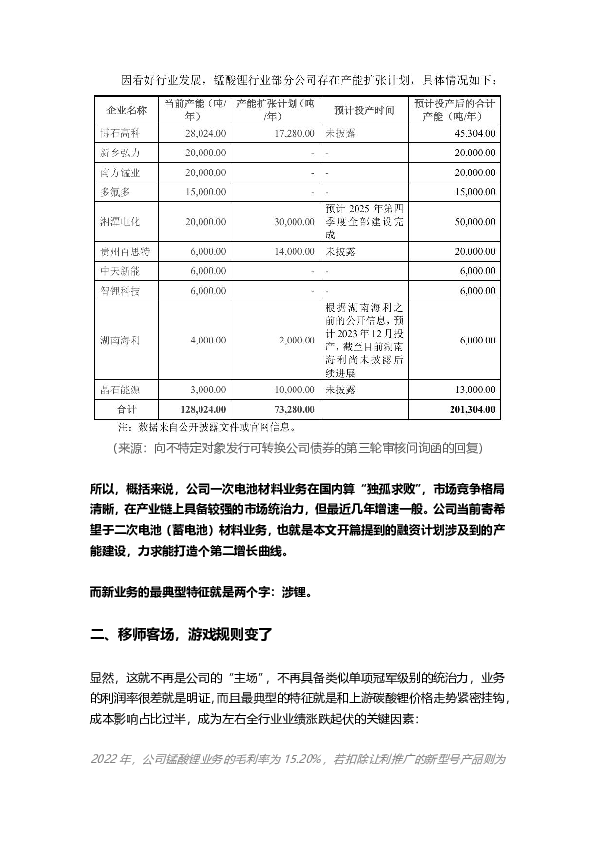 天塌了!锰基正极材料小霸主,遭遇比亚迪搅局两轮车电池,湘潭电化:扩产锰酸锂前途未卜